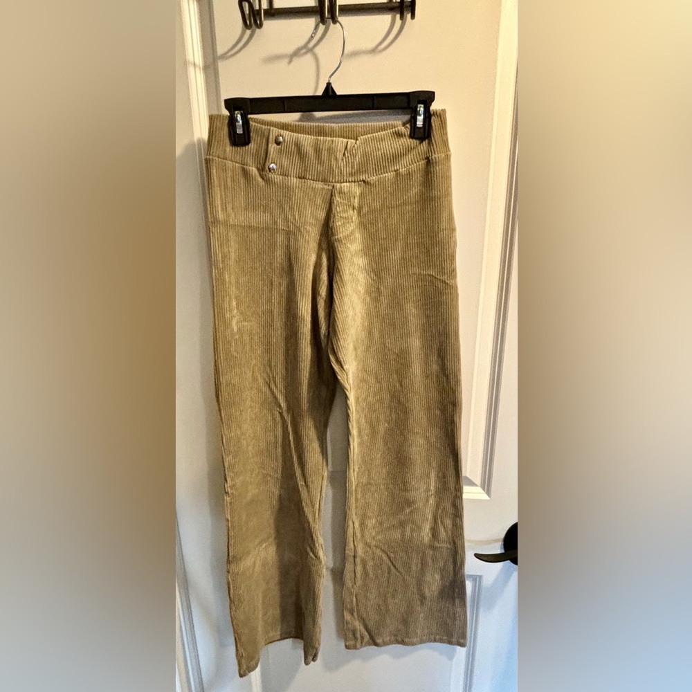 Tan Corduroy Straight Leg Pants